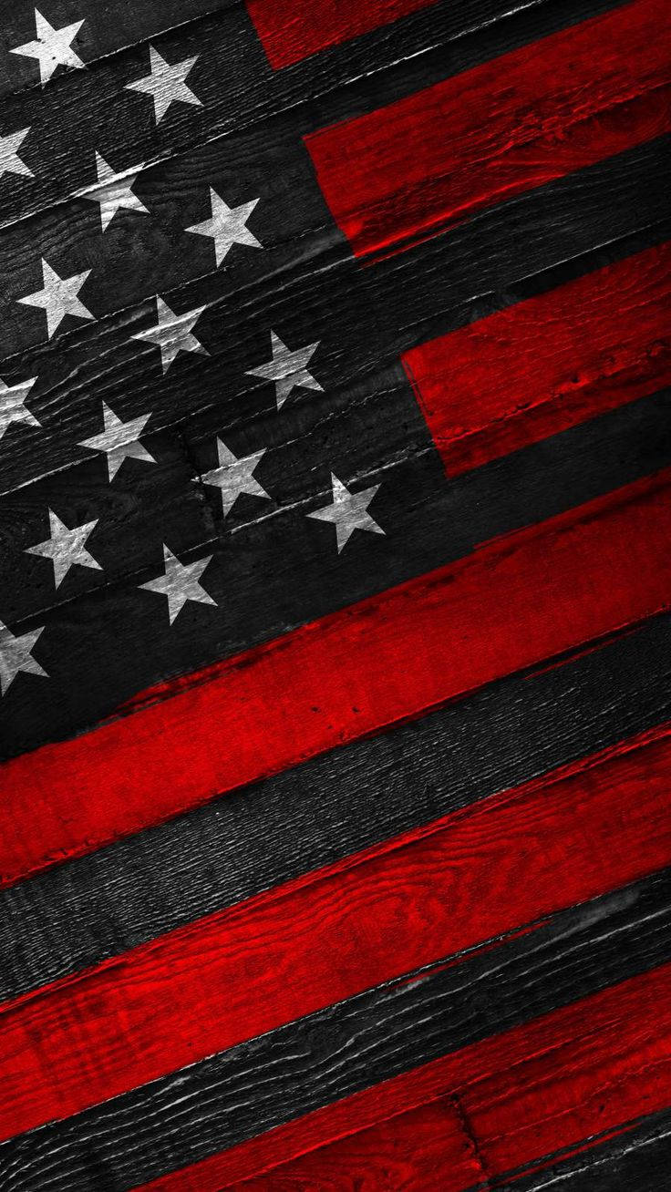 Red American Flag Cool Iphone Wallpaper