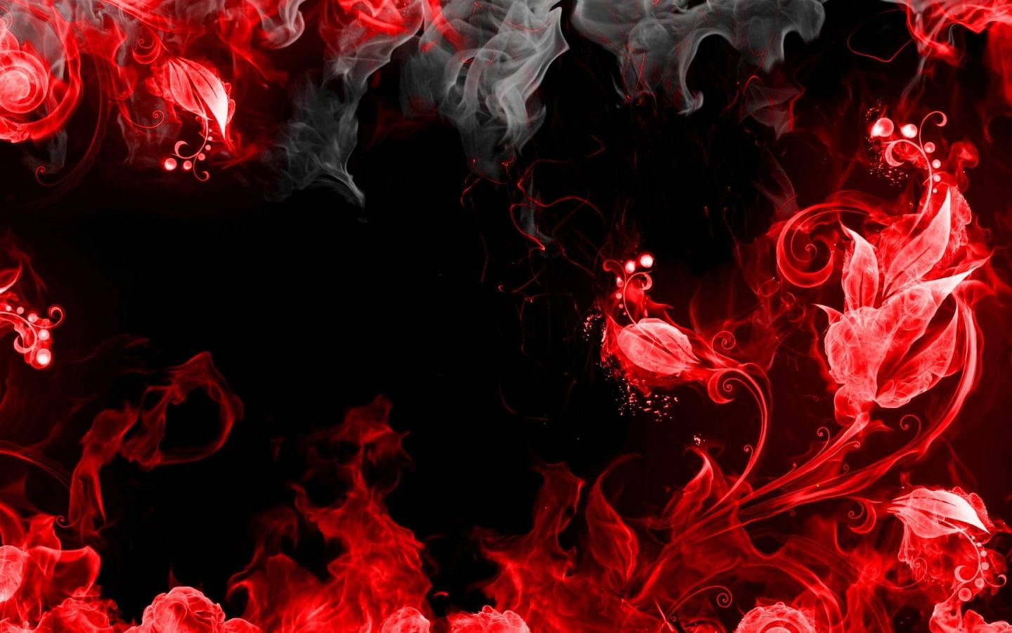 Red And Black Flower Art Wallpaper