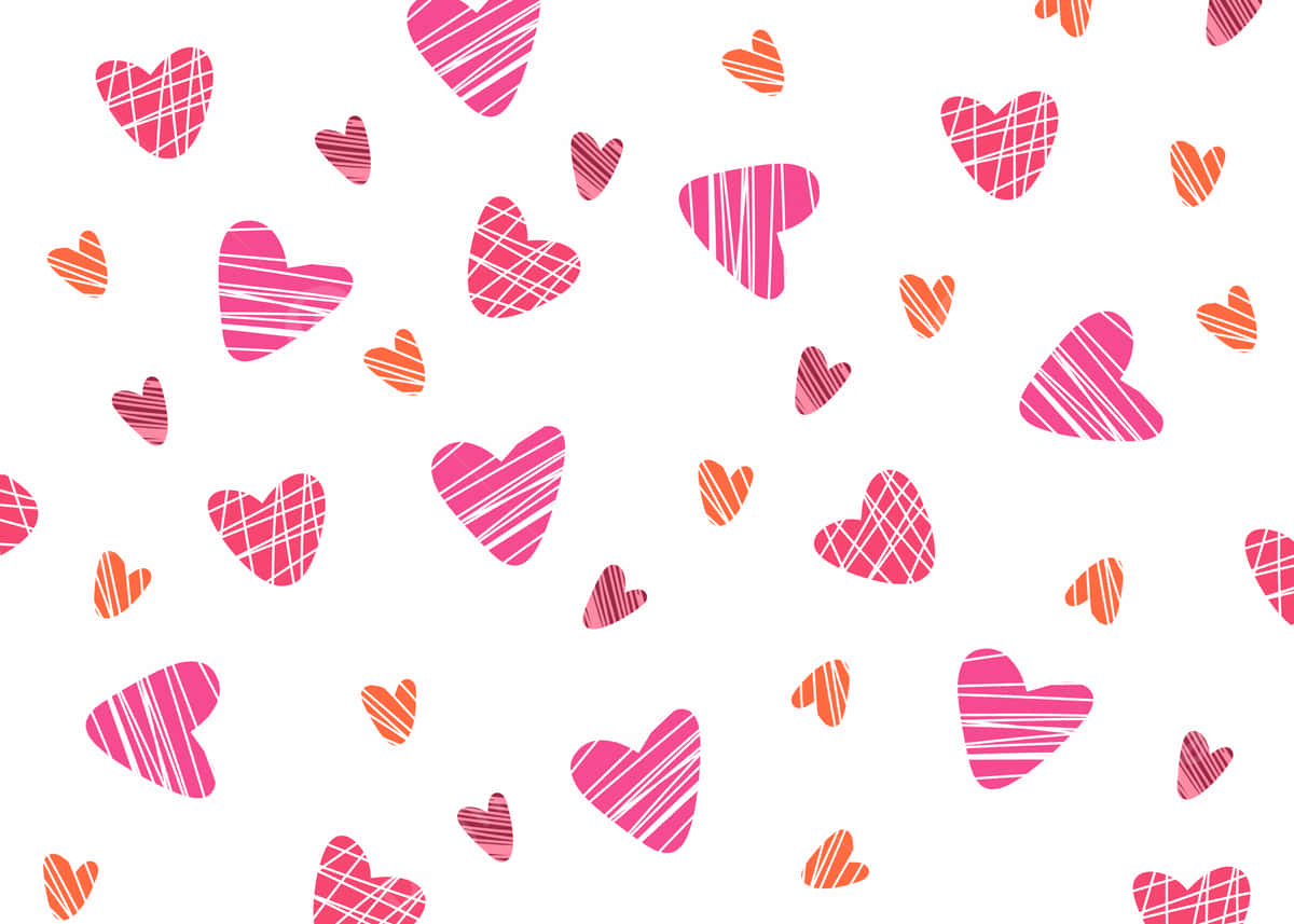 Red And Pink Cute Valentines Hearts Digital Artwork Wallpaper
