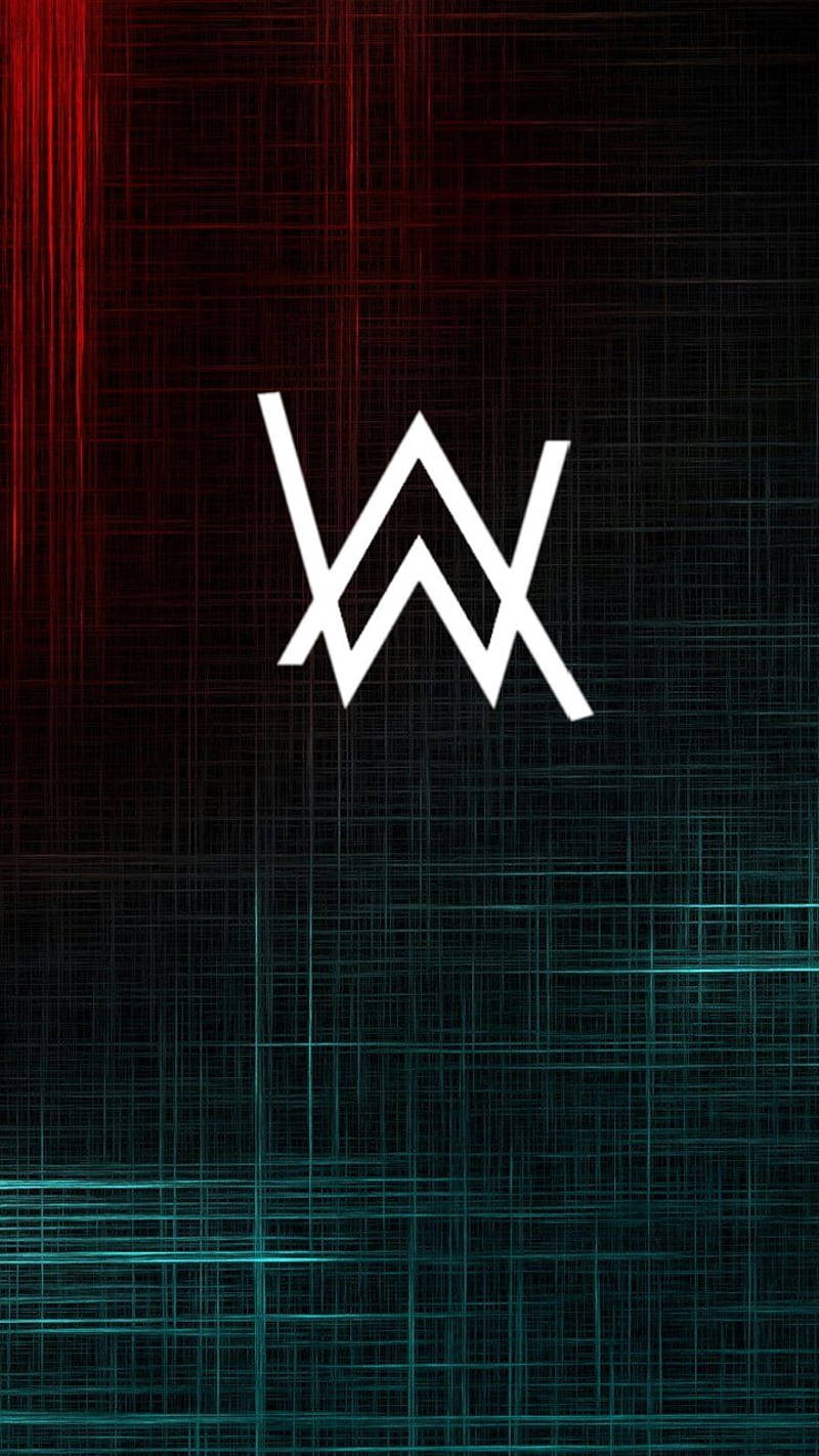 Red Blue Black Alan Walker Logo Wallpaper