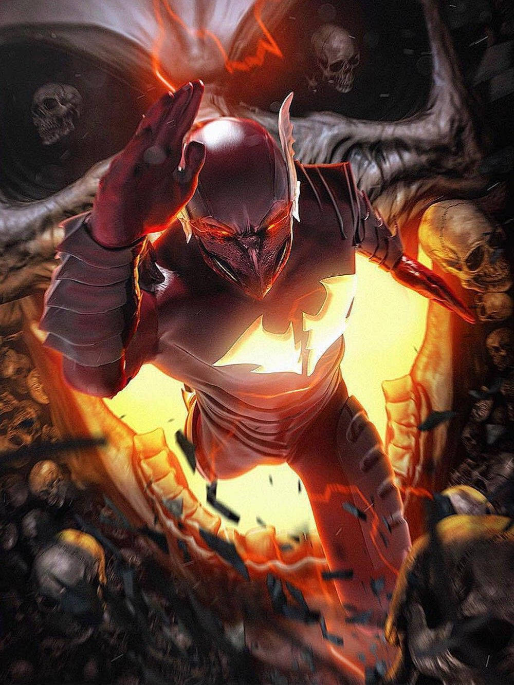 Red Death Running From Skull Wallpaper