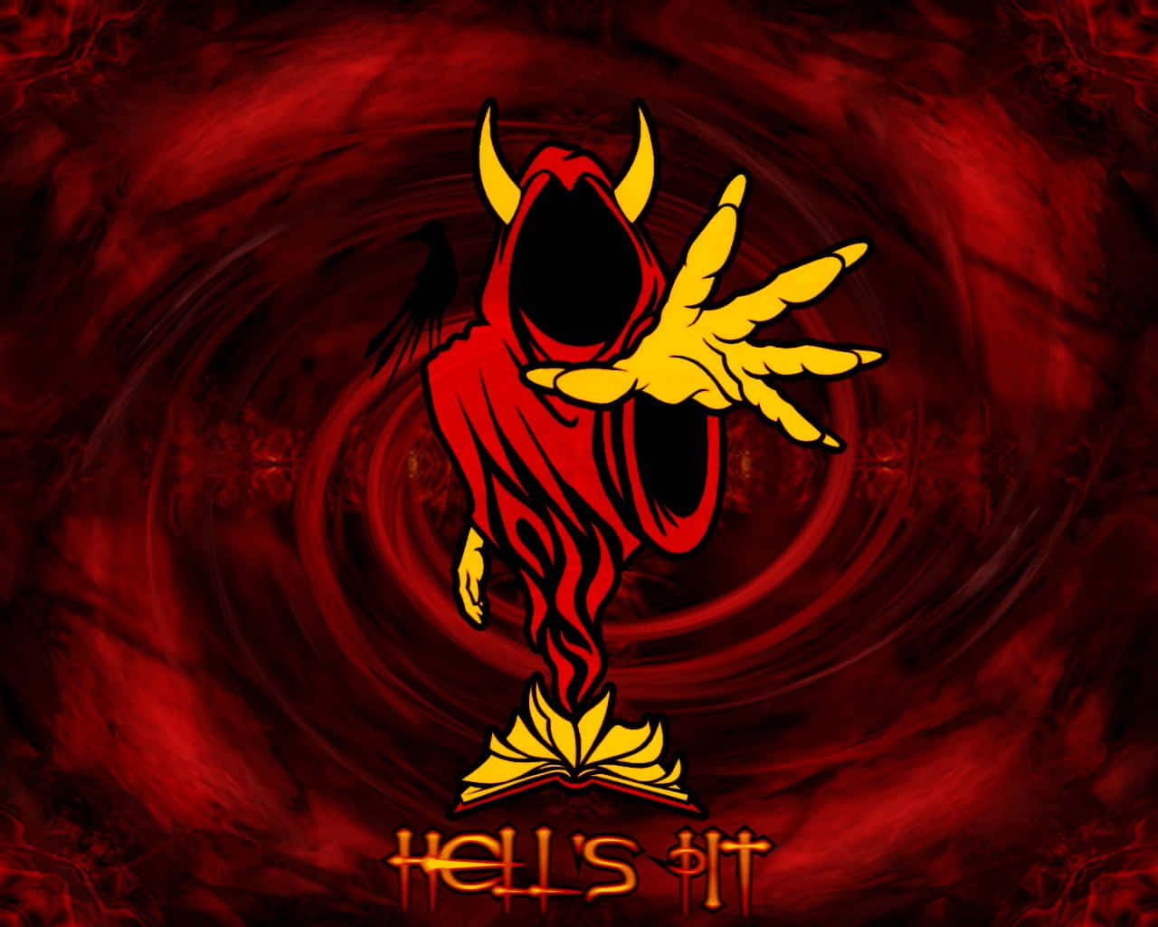 Red Devil Artwork Hells Pit Wallpaper