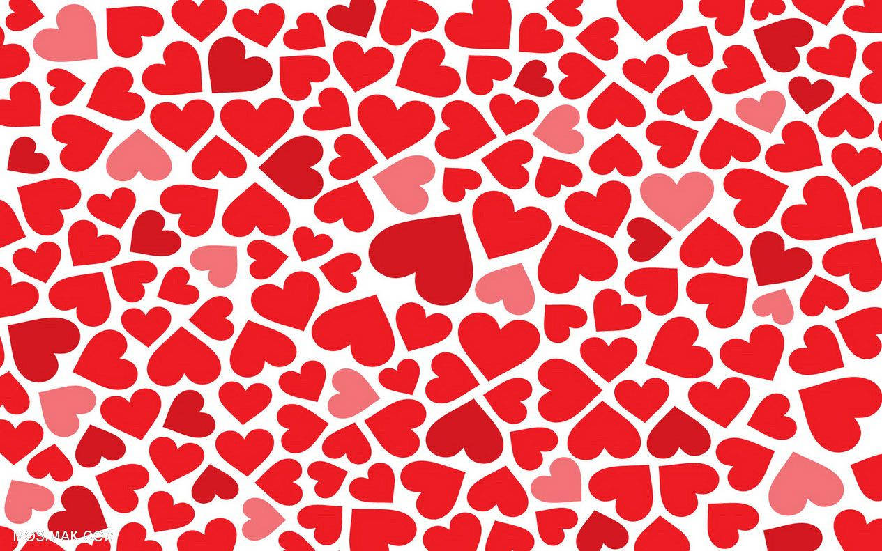 Red Hearts Pattern For Valentine's Day Wallpaper