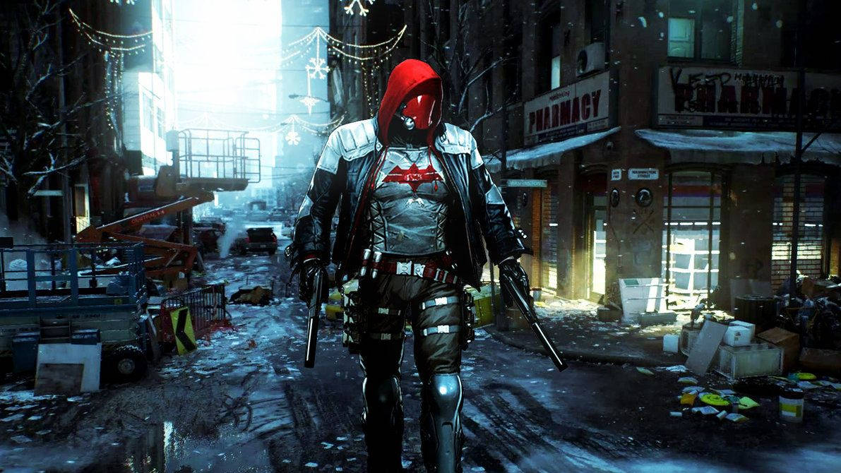 Red Hood Chaotic City Wallpaper