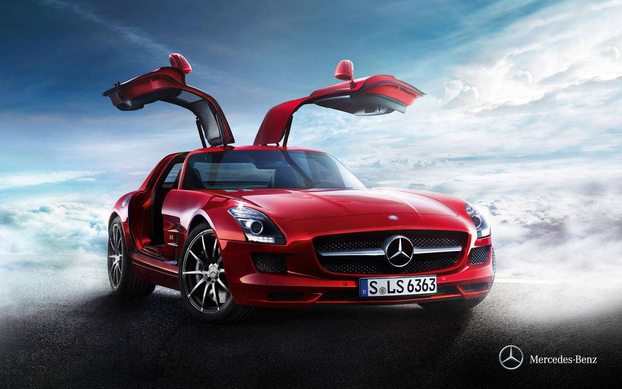 Red Mercedes-benz Sls Amg Car Wallpaper