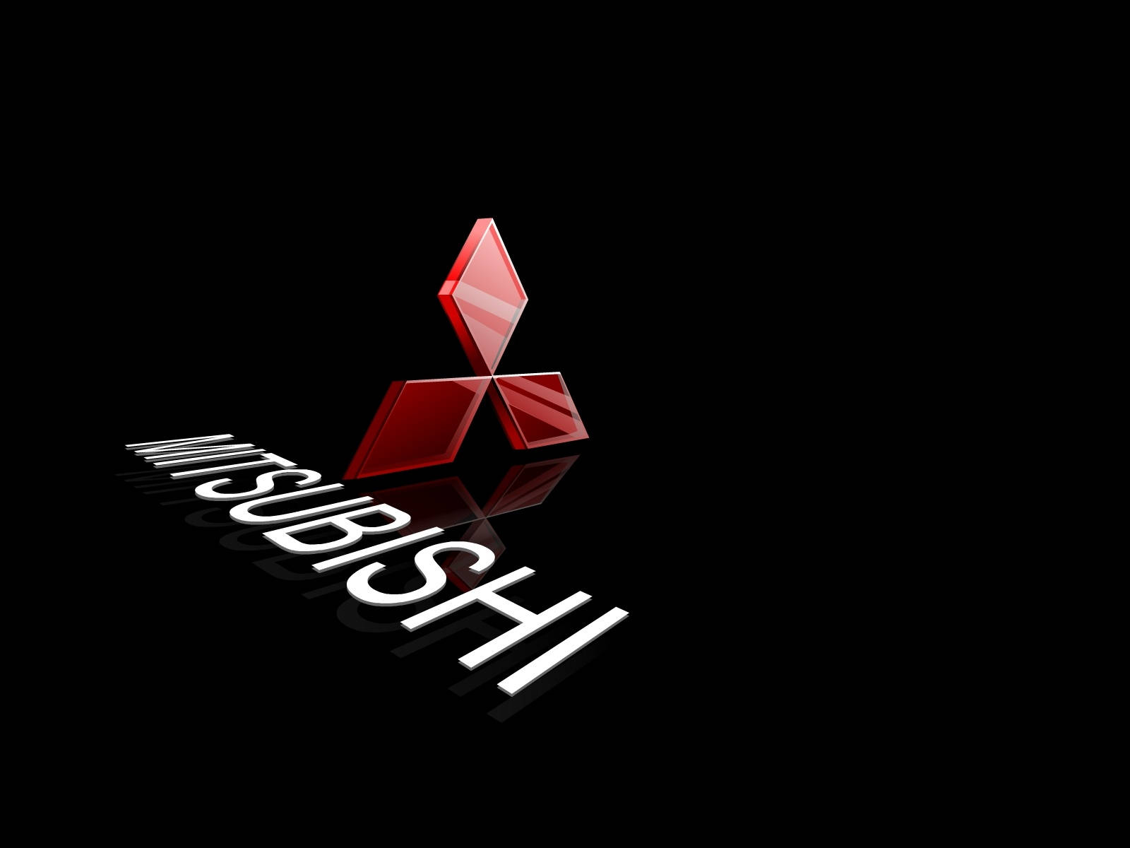 Red Shining Mitsubishi Logo Wallpaper