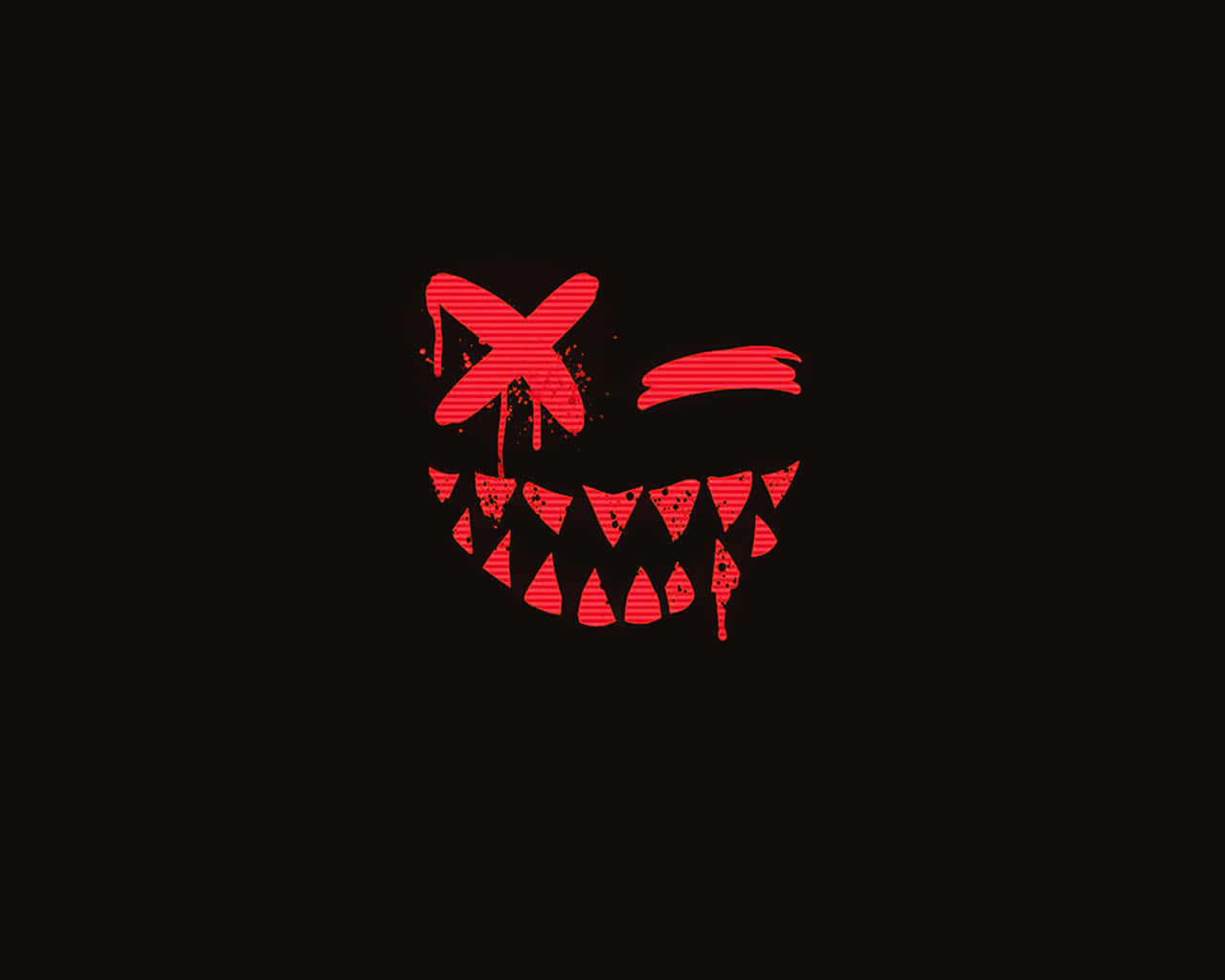 Red Smile In Black Wallpaper