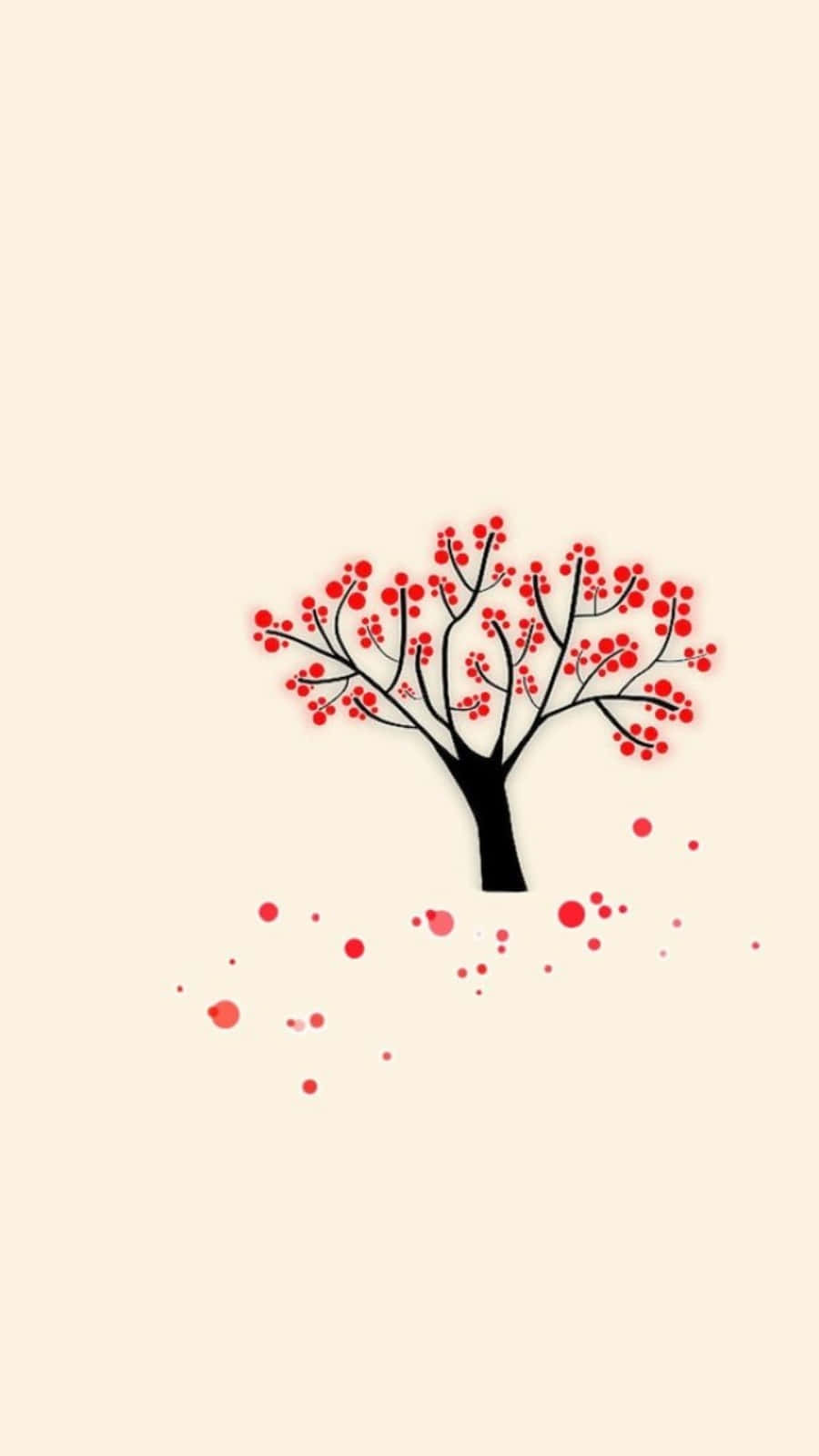 Red Tree Blossom Girly Tumblr Wallpaper