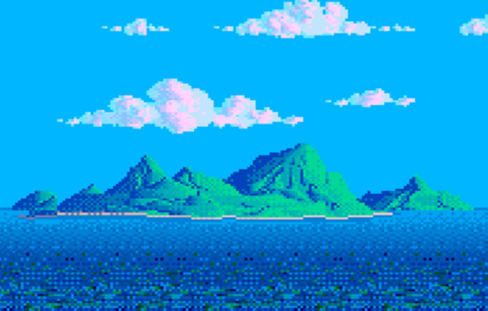 Relax On Pixel Beach Wallpaper