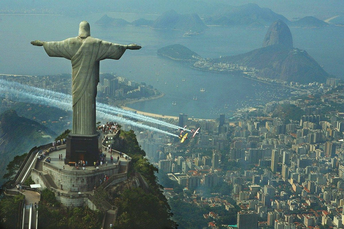 Religious Christ Statue In Rio Wallpaper