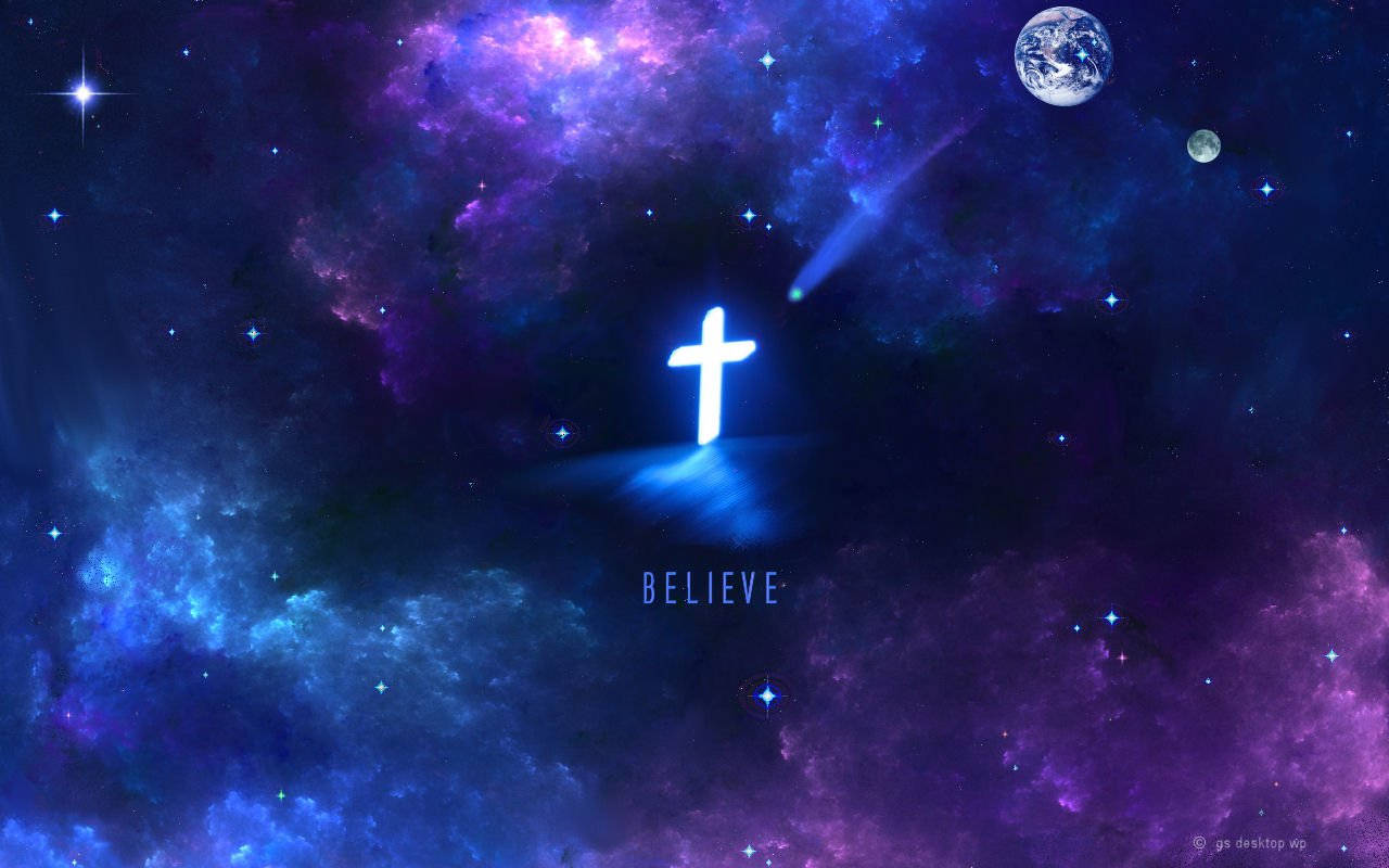 Religious Cross Galaxy Wallpaper