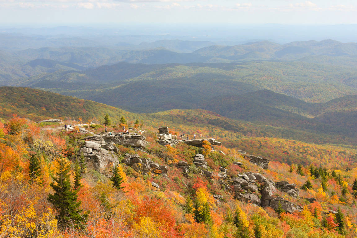 Remarkable View Of Rough Ridge Trail, North Carolina Wallpaper