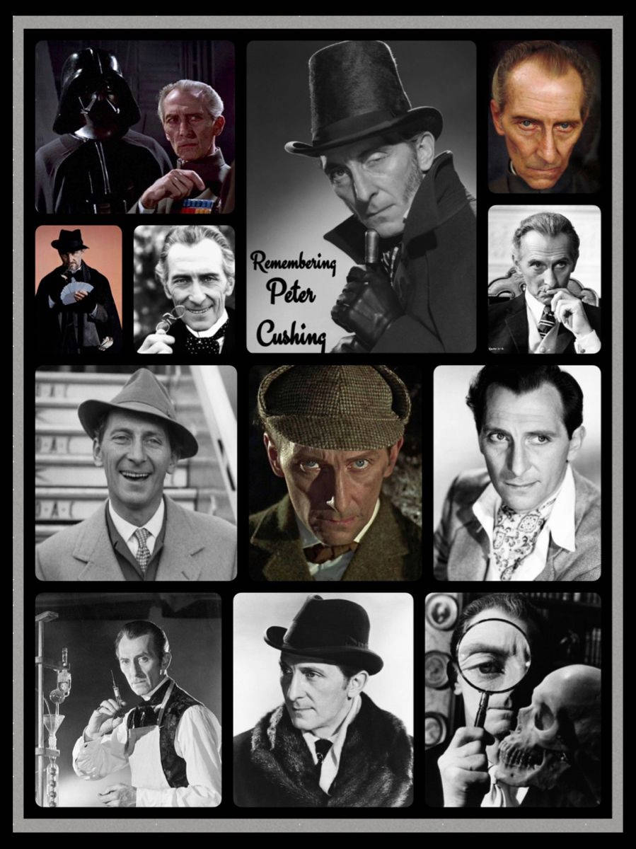 Remembering Peter Cushing Collage Poster Wallpaper