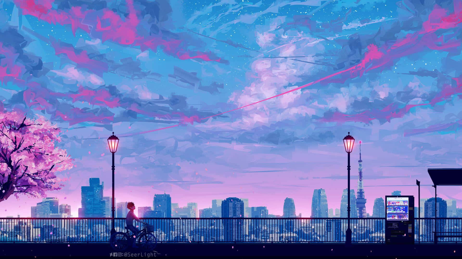 Retro Anime Aesthetic Sky Wallpaper