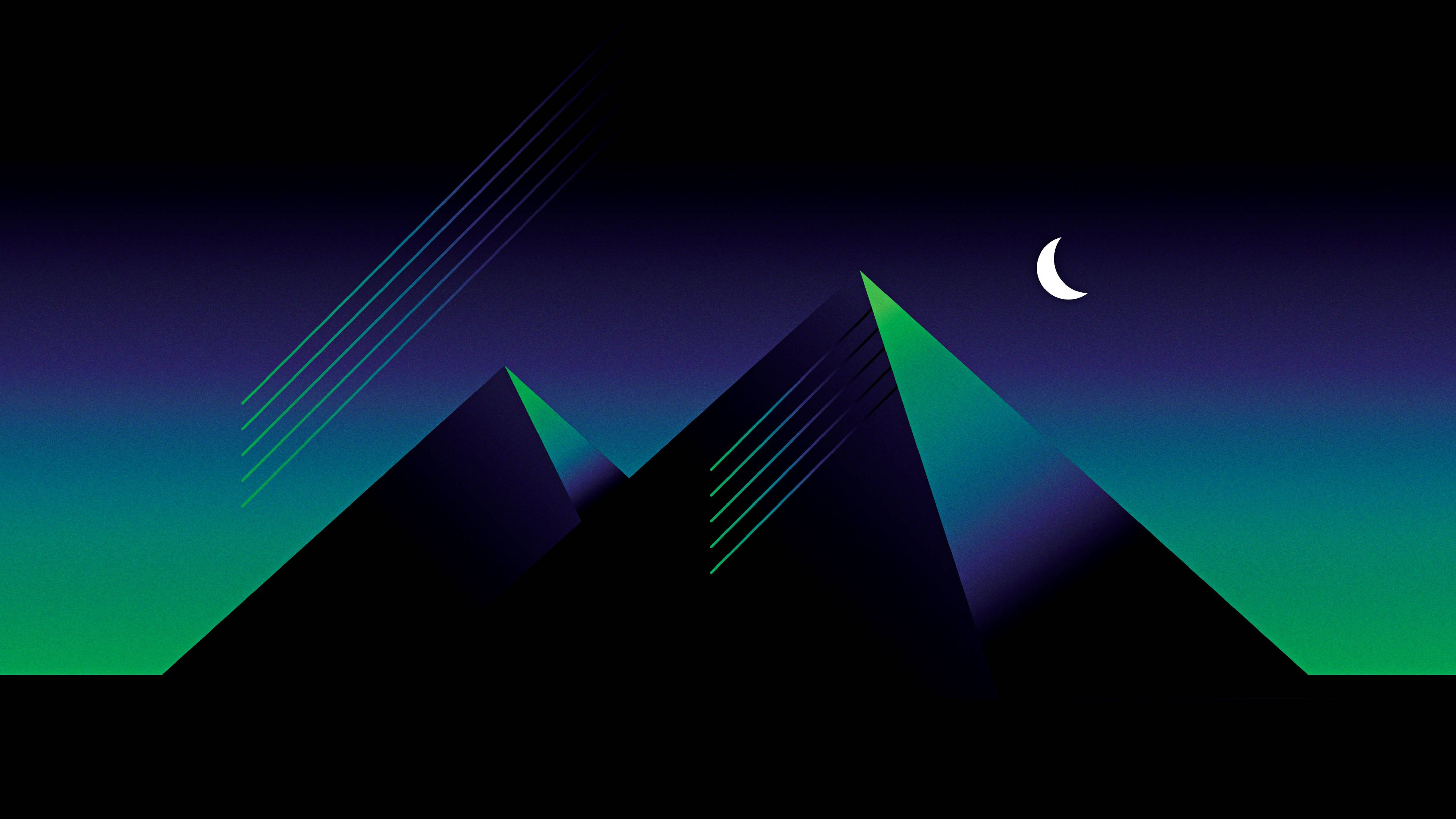 Retro Pyramid Synthwave Art 4k Wallpaper