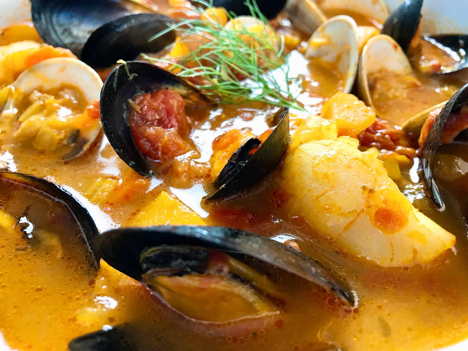 Rich Orange Sauce Bouillabaisse Dish Wallpaper