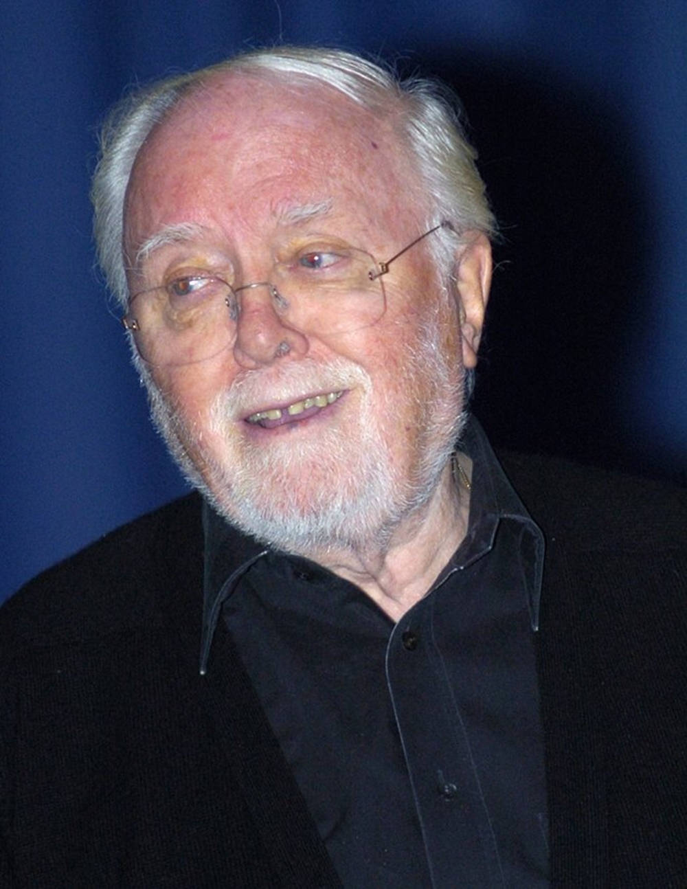 Richard Attenborough On Blue Background Wallpaper