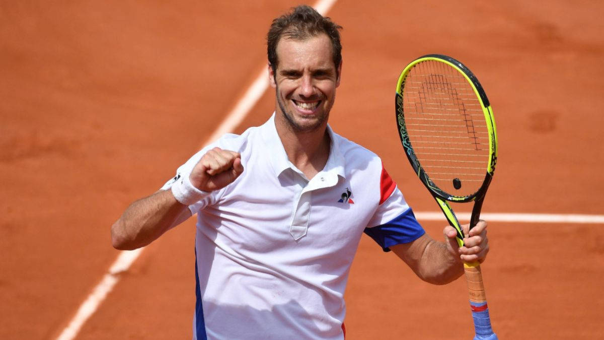 Richard Gasquet Smiling Fist Pump Wallpaper