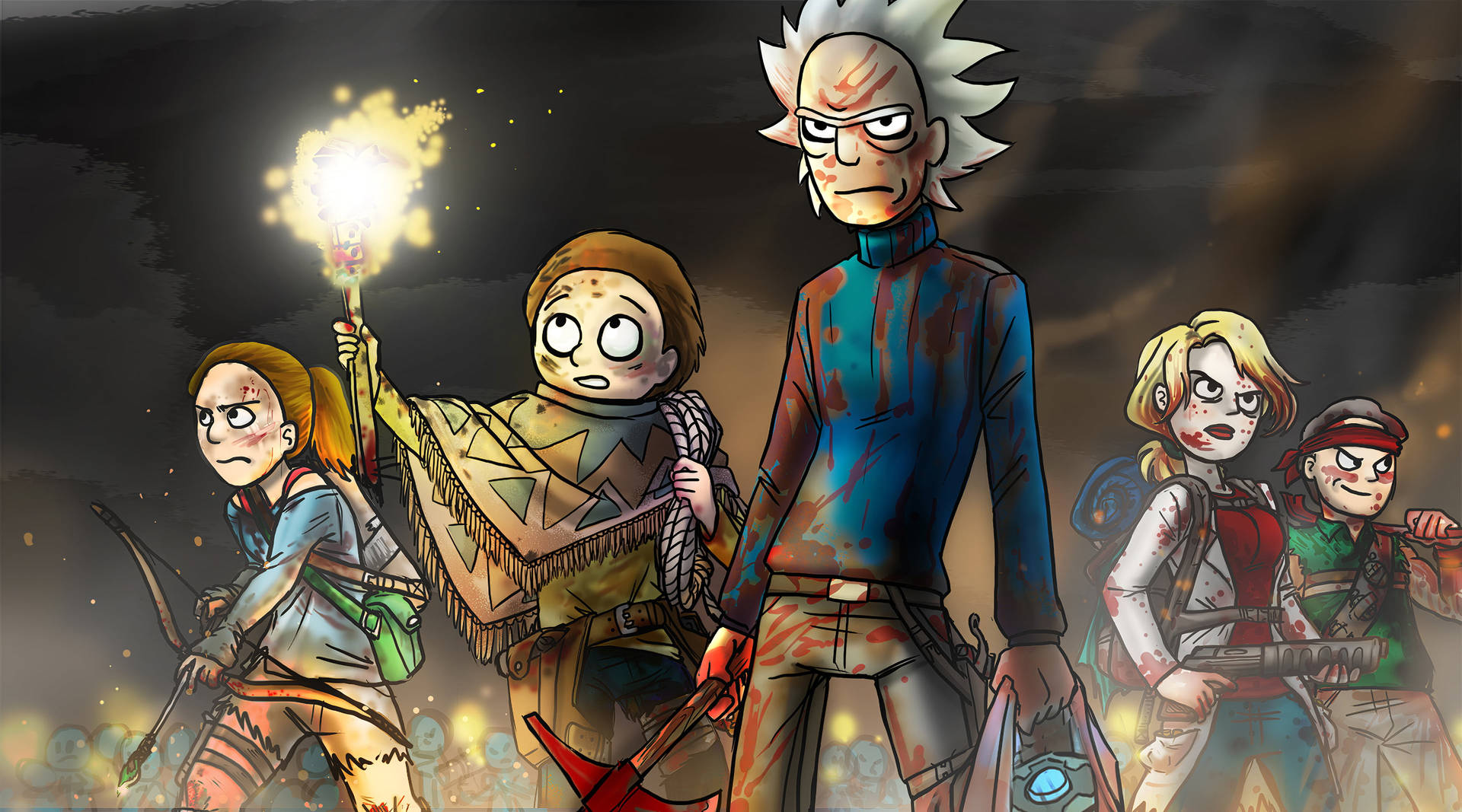 Rick And Morty Cool And Ready To Fight Wallpaper