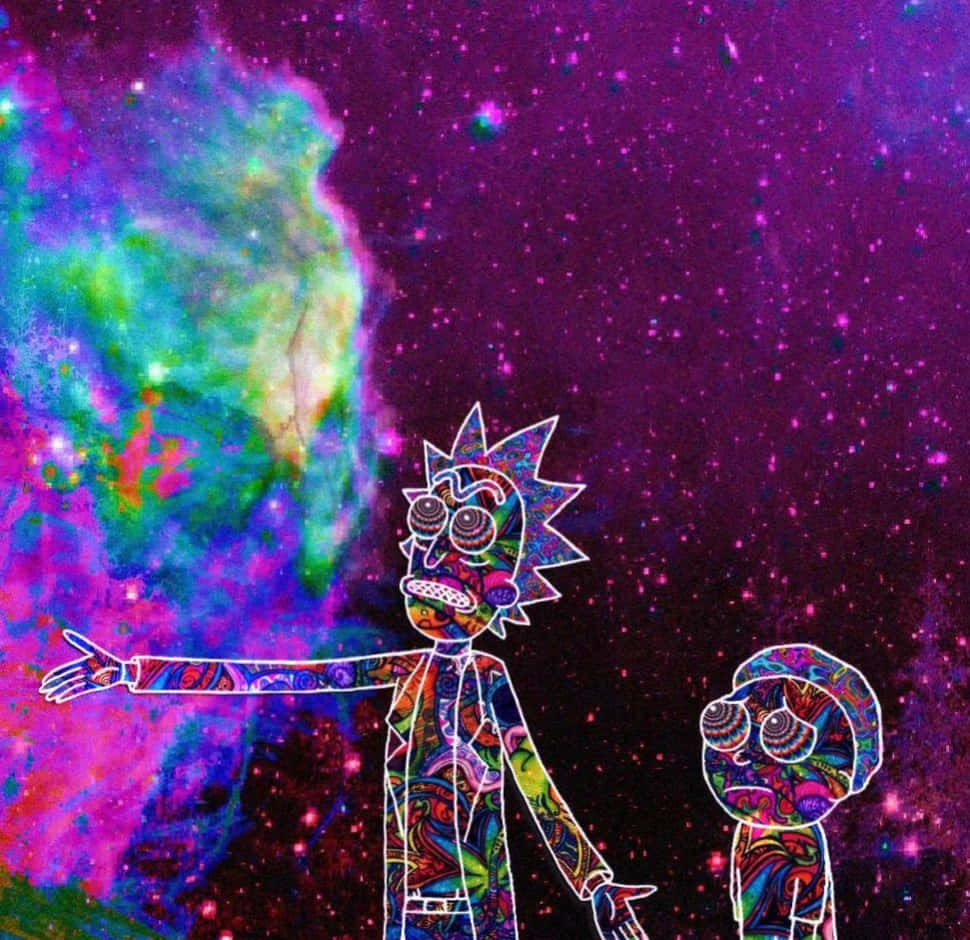 Rick And Morty Cosmic Colors Reactive Scheme Wallpaper