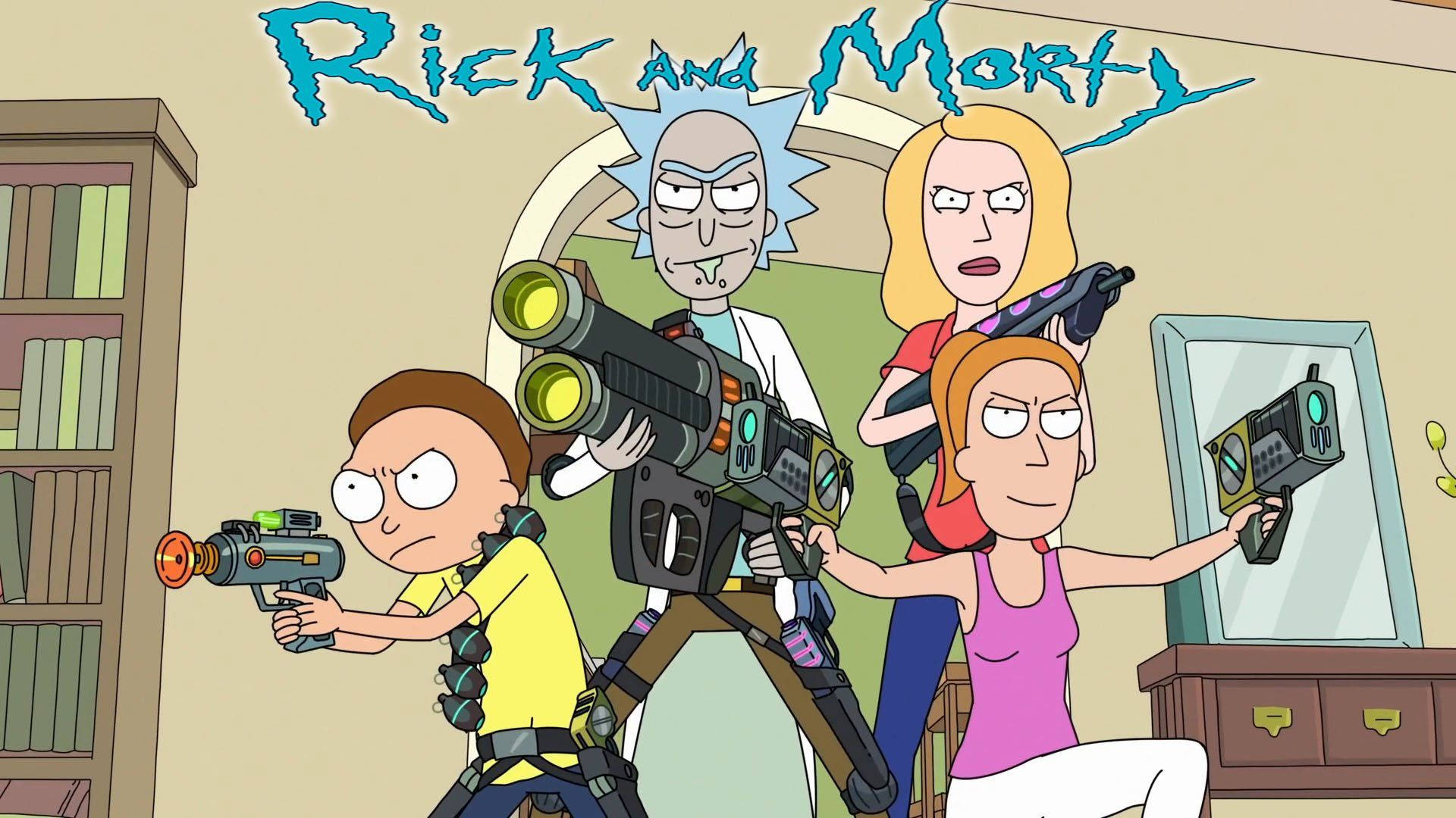 Rick And Morty Gear Up For An Adventure Wallpaper