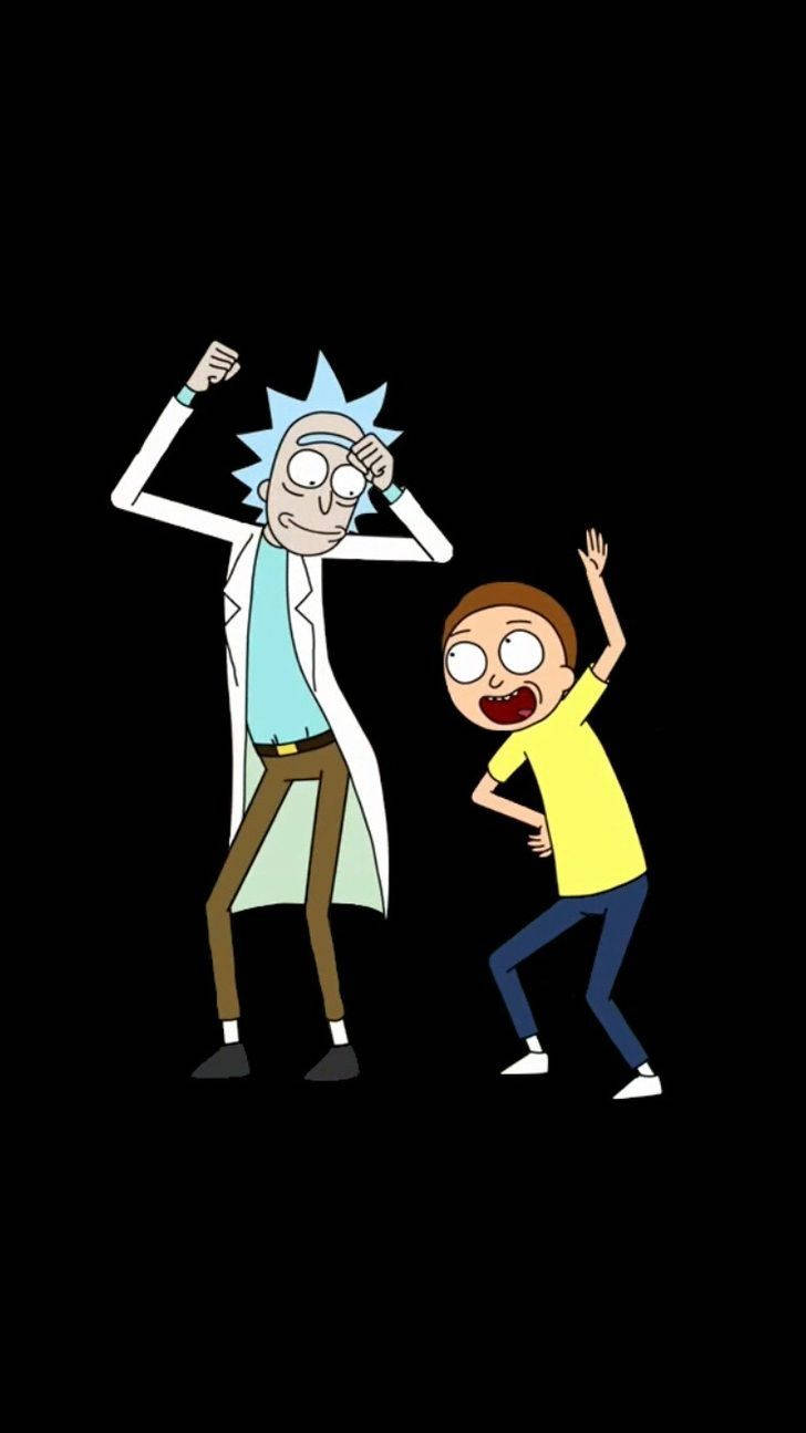 Rick And Morty Getting Their Groove On Wallpaper