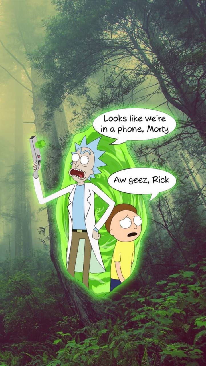 Rick And Morty Phone Forest Wallpaper