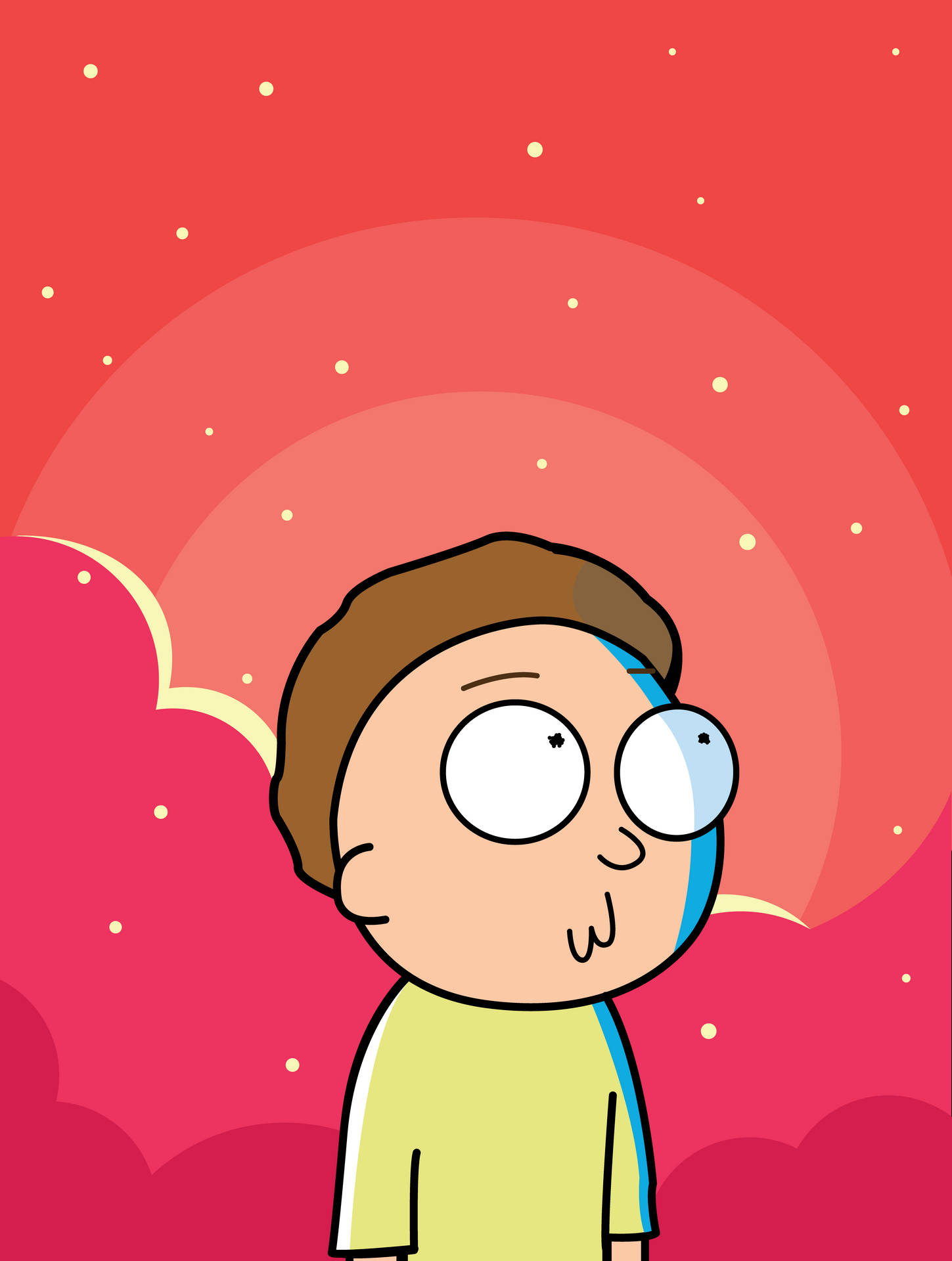 Rick And Morty Phone Red Backdrop Wallpaper