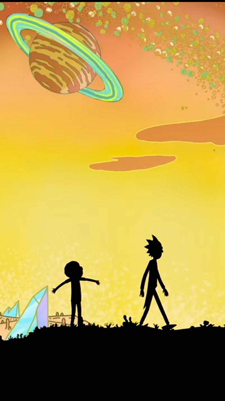 Rick And Morty Phone Silhouette Wallpaper