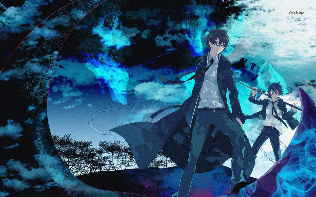 Rin Okumura Anime Blue Wallpaper