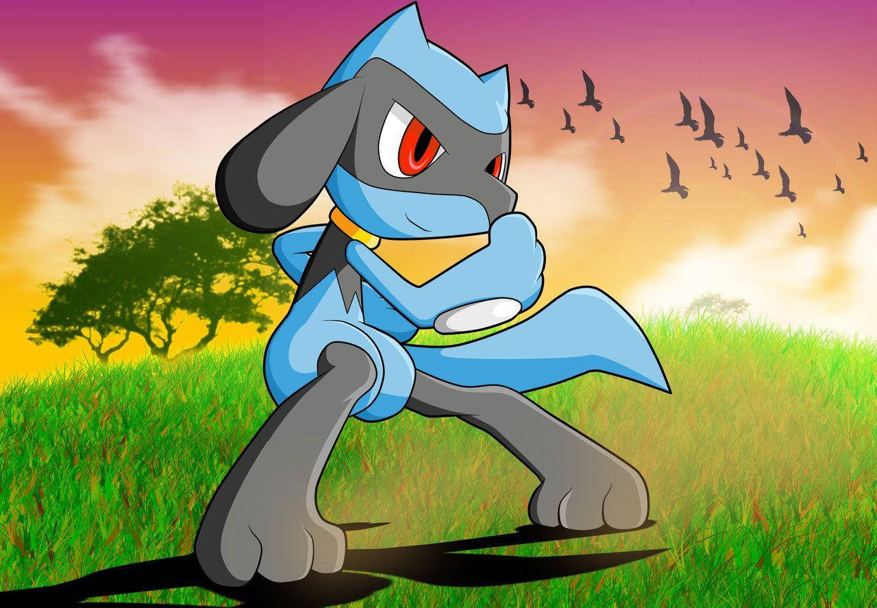 Riolu Poised Wallpaper