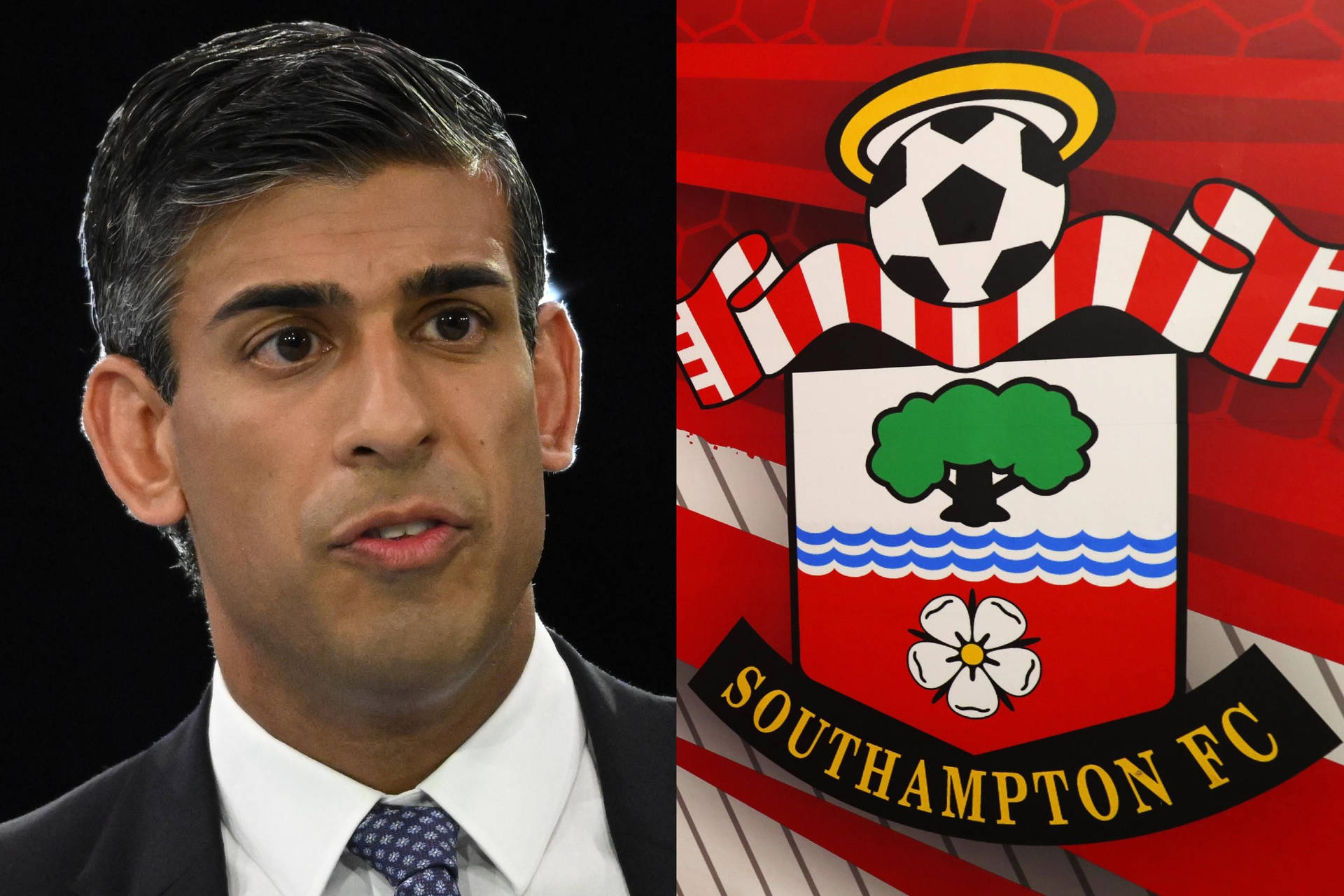 Rishi Sunak And Southampton Fc Flag Wallpaper