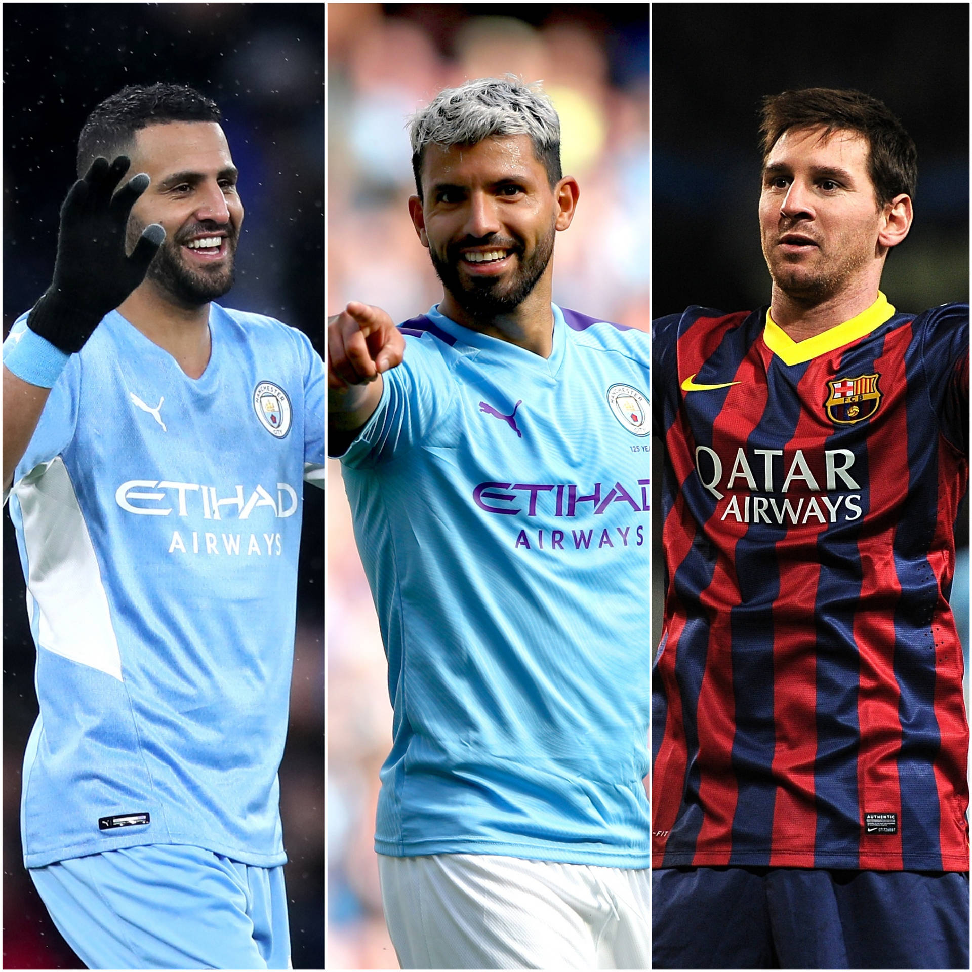 Riyad Mahrez Aguero Messi Wallpaper