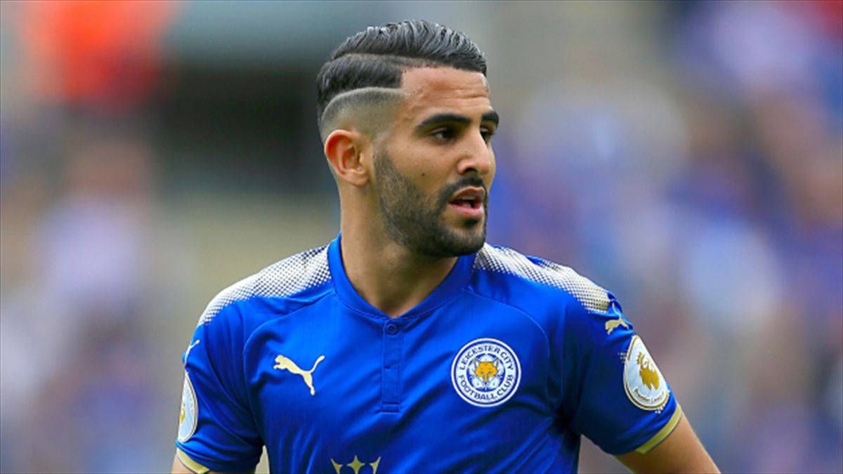 Riyad Mahrez Blue Leicester Shirt Wallpaper