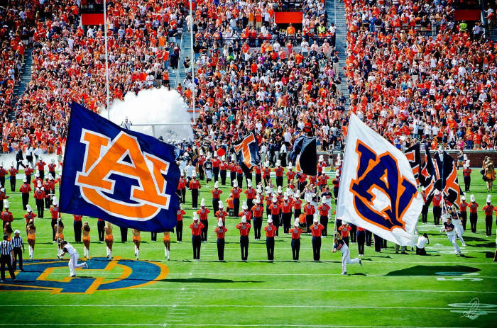 Roaring Crowds At An Auburn Football Game Wallpaper