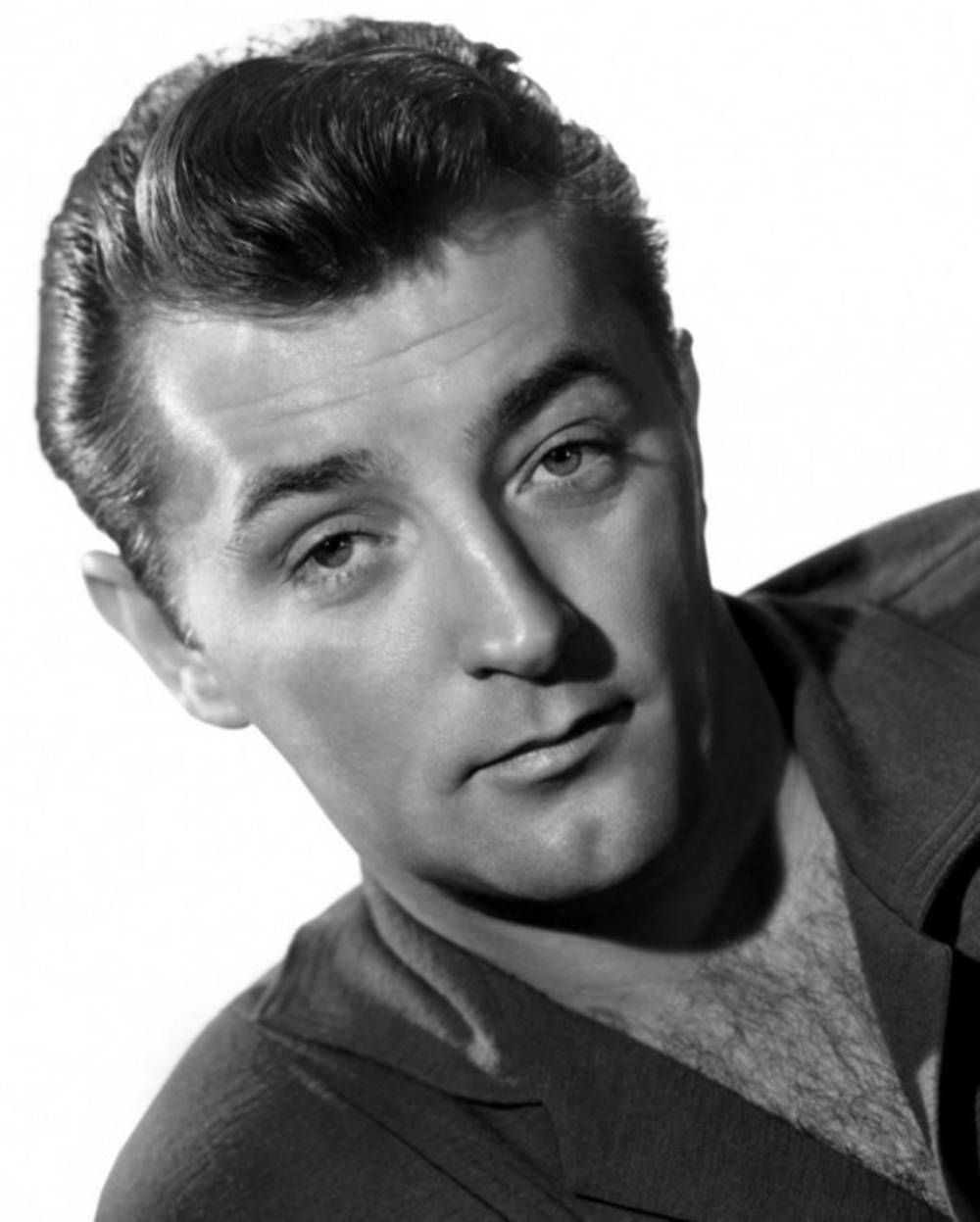 Robert Mitchum Close-up Black And White Wallpaper