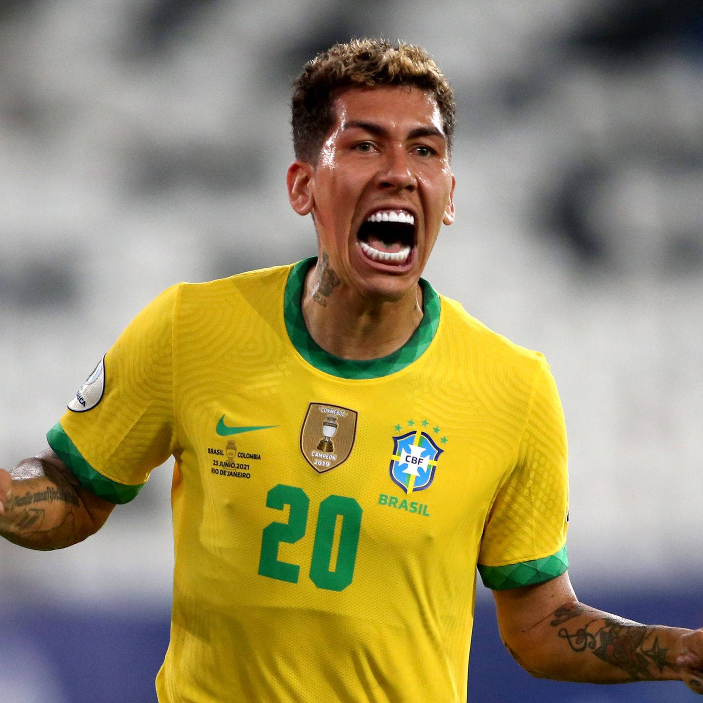 Roberto Firmino Screaming Brazil Wallpaper