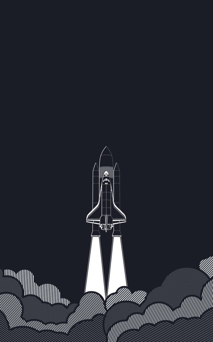 Rocket Launch Illustration Iphone Wallpaper