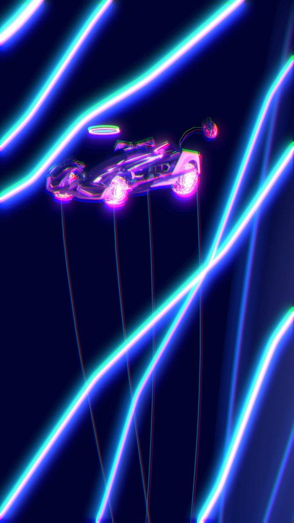 Rocket League Phone Neon Blue Lines Wallpaper