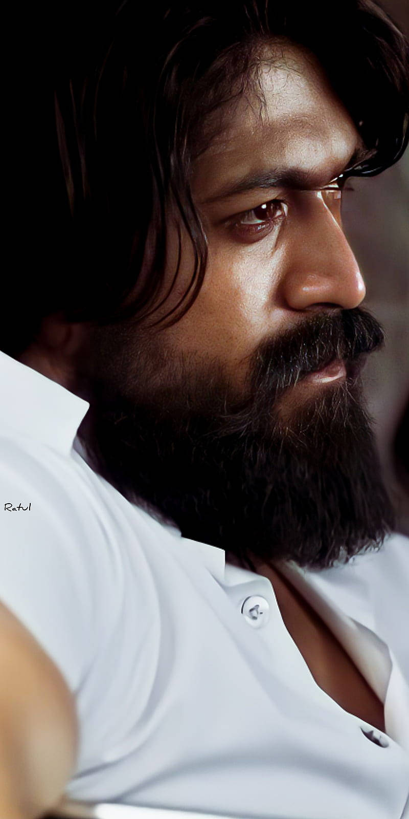 Rocking Star Yash In Elegant White Shirt Wallpaper