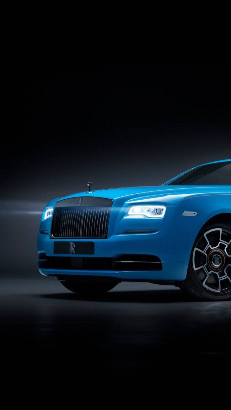 Rolls-royce 4k Blue Aesthetic Wraith Open Headlights Wallpaper