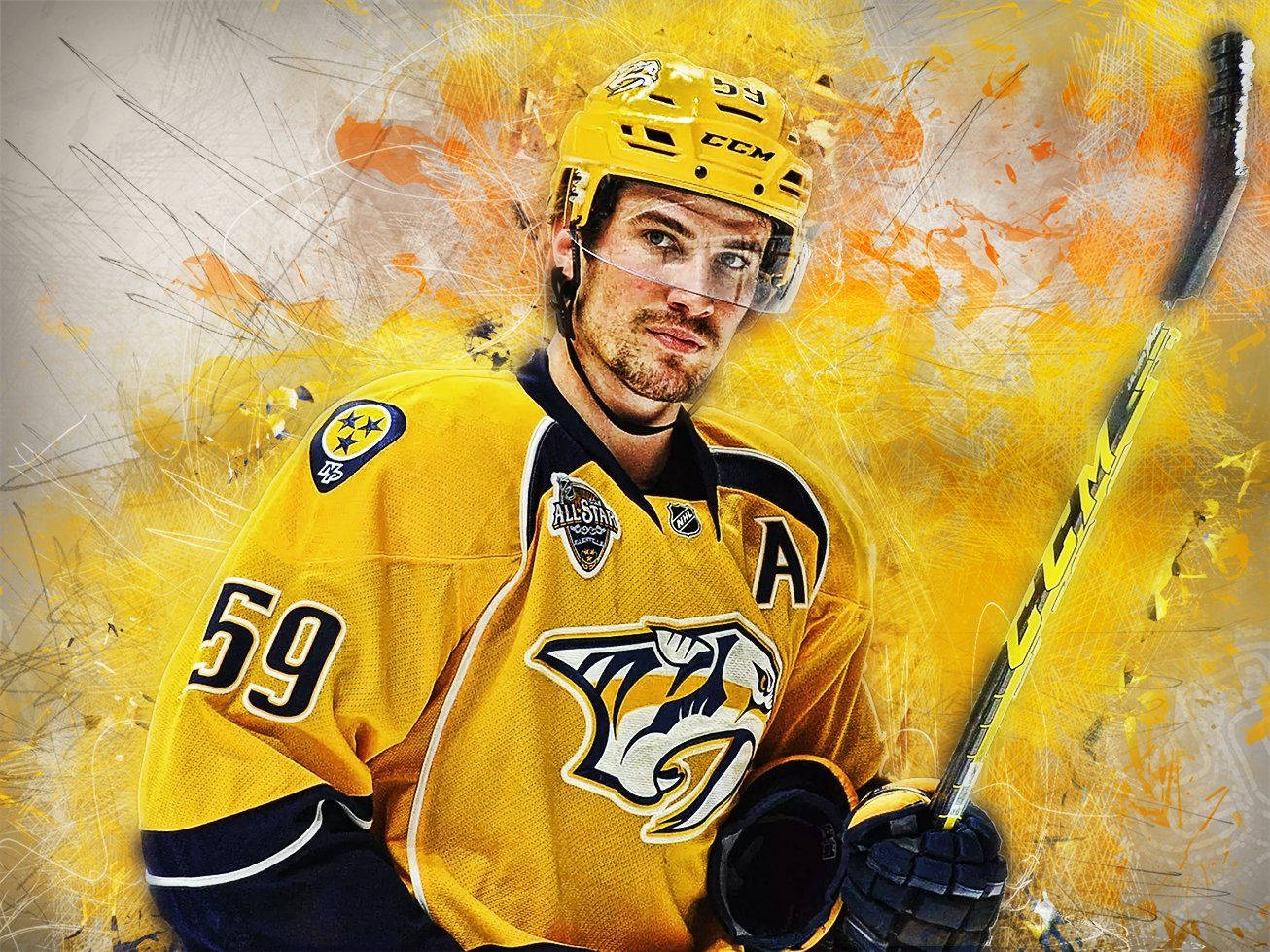 Roman Josi Of Nashville Predators In His Signature Number 59 Jersey Wallpaper