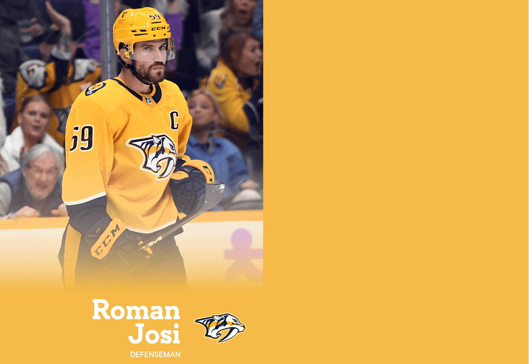 Roman Josi - The Star Player Of Predators In Action Wallpaper