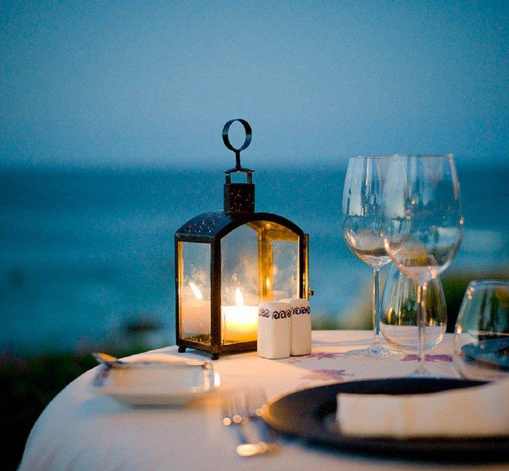 Romantic Dinner Date By The Ocean Wallpaper