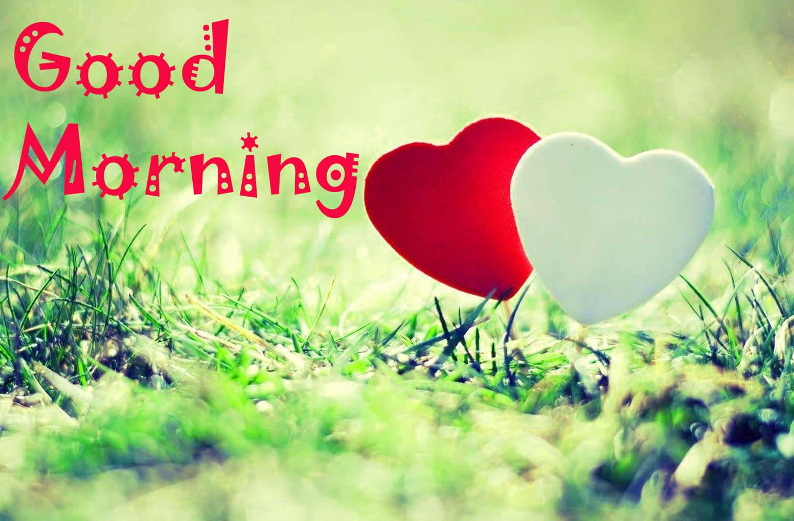 Romantic Hearts Good Morning Love Wallpaper