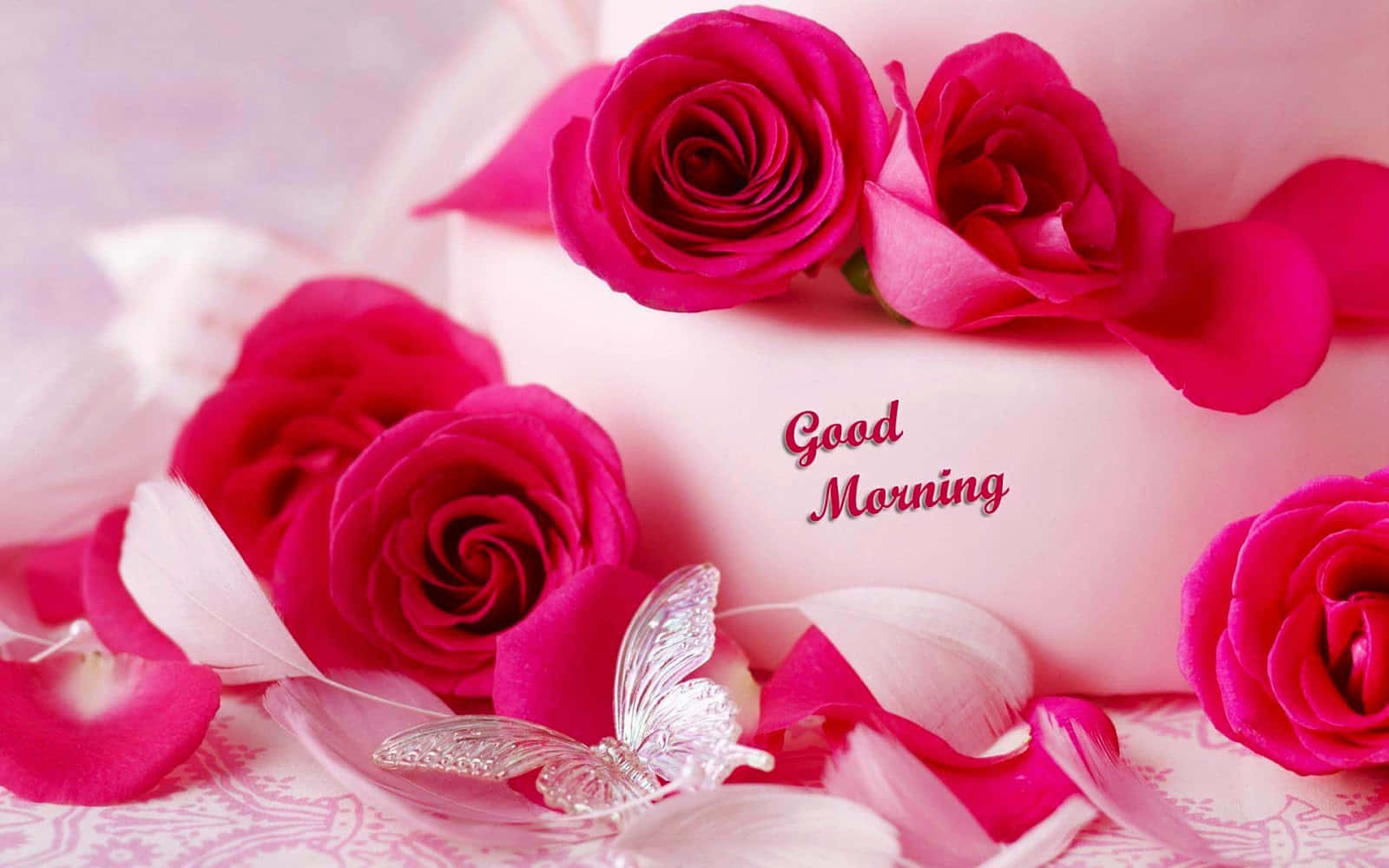 Romantic Roses Good Morning Love Wallpaper