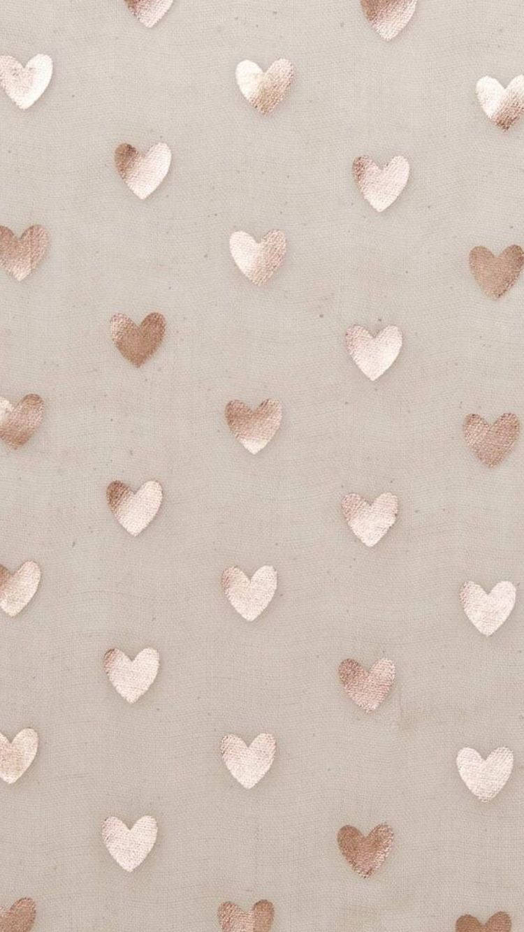 Rose Gold Heart Embellishments Wallpaper