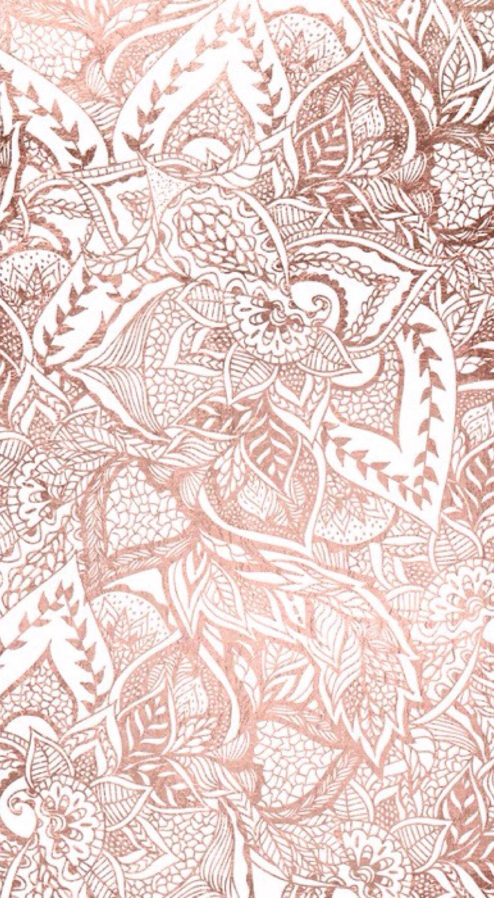 Rose Gold Henna Tattoo Pattern Wallpaper