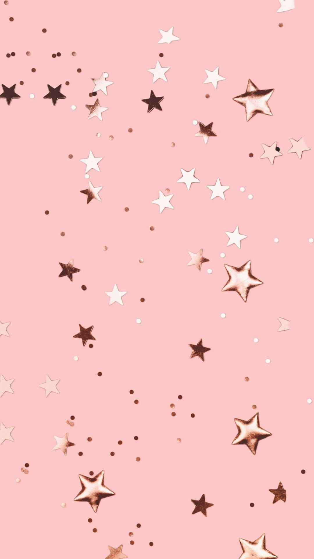 Rose Gold Stars And Circles Wallpaper WallpapersOK