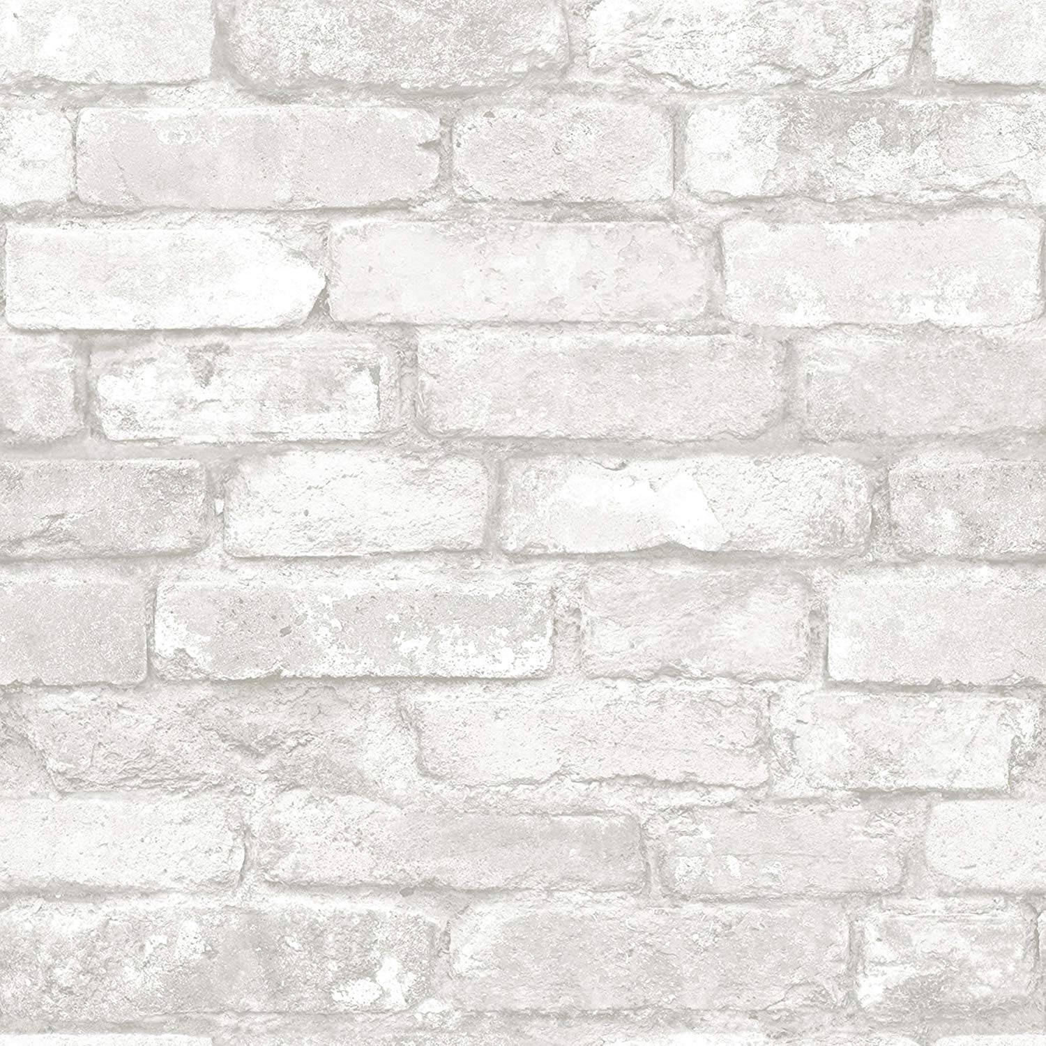 Rough White Brick Shabby Chic Wall Wallpaper
